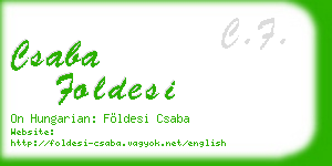 csaba foldesi business card